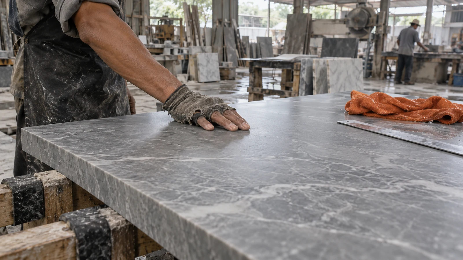 Kho Đá Hoa Cương, Marble & Đá Ốp Lát Tại TPHCM 11 Ảnh minh hoạ: Bề mặt mờ Satin (Honed): Vẻ đẹp thanh lịch, điềm tĩnh (Quiet Luxury) – NHÂN BẢN STONE