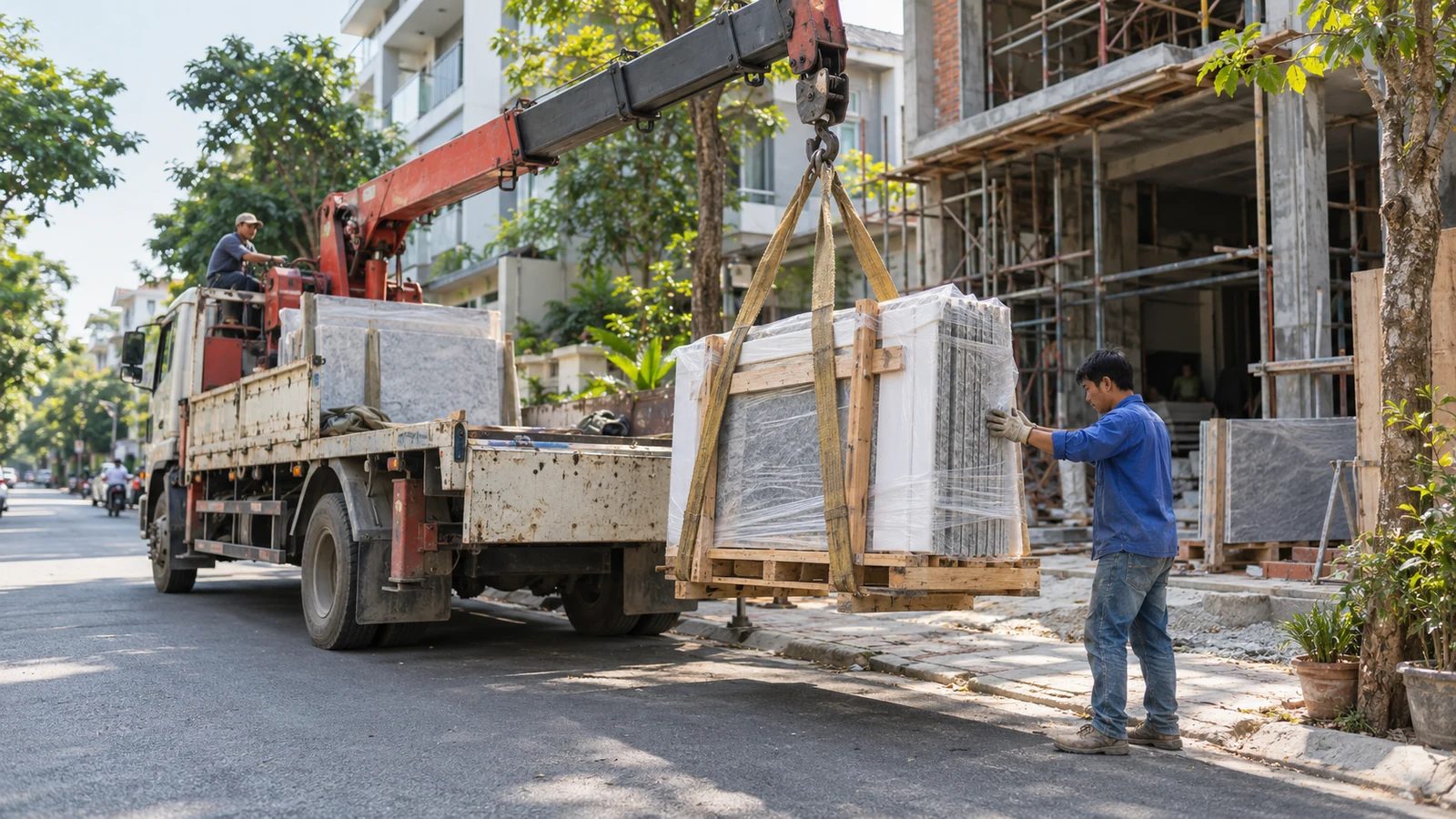 Kho Đá Hoa Cương, Marble & Đá Ốp Lát Tại TPHCM 17 Ảnh minh hoạ: Đóng kiện gỗ tiêu chuẩn & Hỗ trợ giao hàng nhanh tại TPHCM và Toàn Quốc – NHÂN BẢN STONE