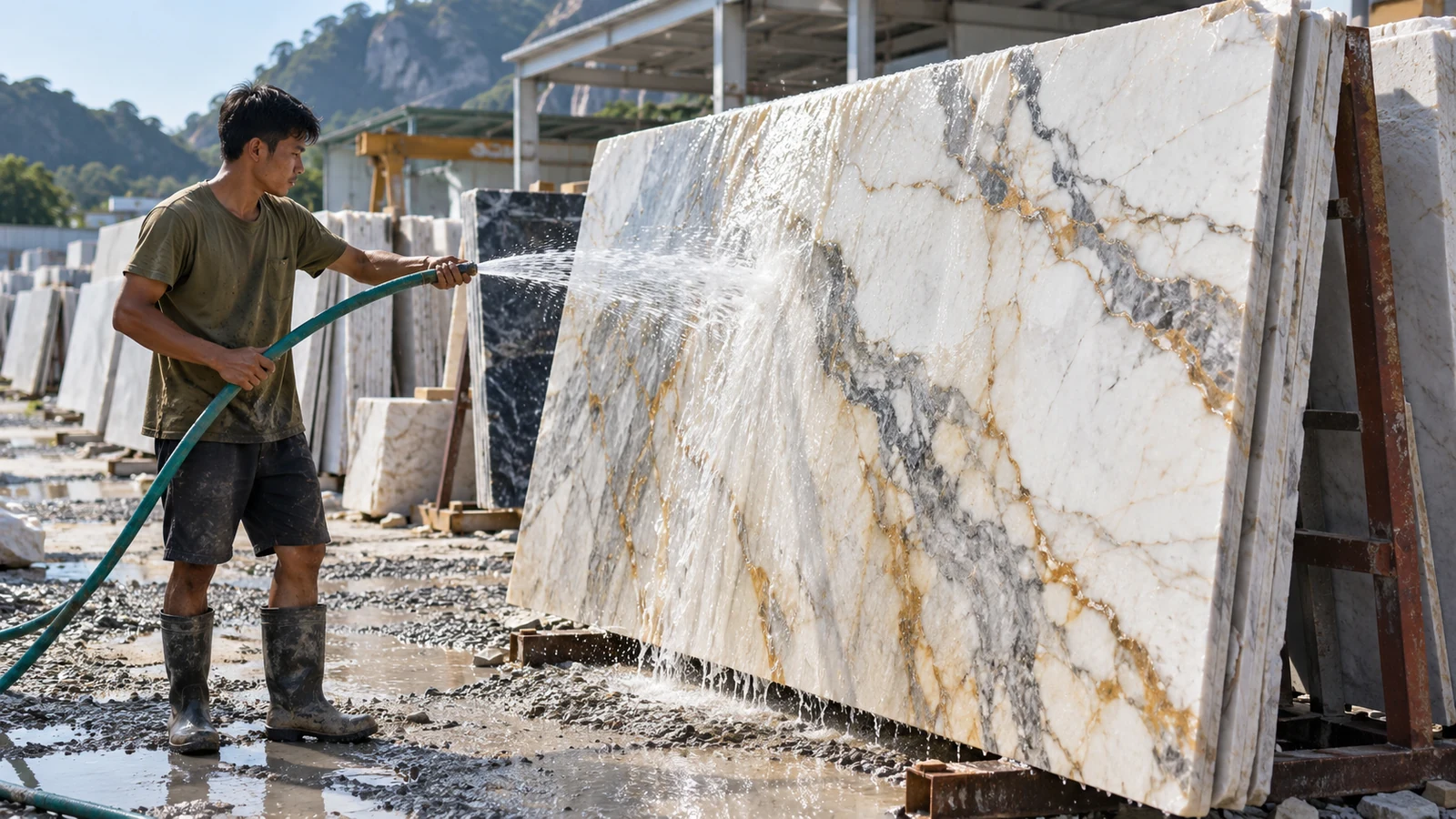 Kho Đá Hoa Cương, Marble & Đá Ốp Lát Tại TPHCM 20 Ảnh minh hoạ: Trải nghiệm xem đá trực tiếp tại kho hoặc duyệt Slab qua Video 4K cận cảnh – NHÂN BẢN STONE